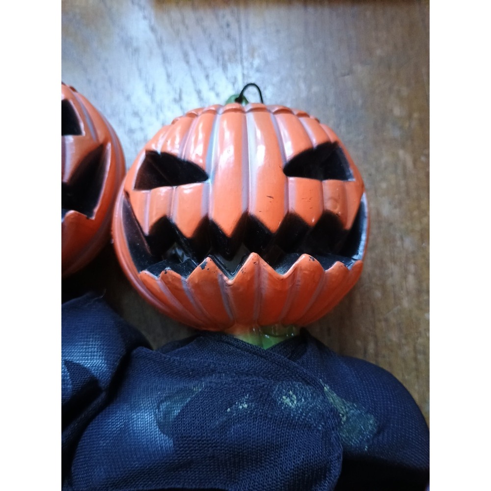Vintage Hanging‎ Jack-O'-Lantern Scary Pumpkin Halloween Plastic Spooky - Picture 3 of 7